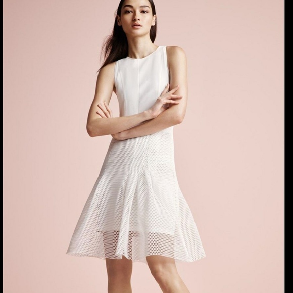 NWT $1290 Akris punto Mesh‎ Overlay Keyhole Back Sheath Dress Cream [SZ 6 ] - Picture 5 of 8